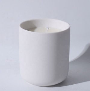 Custom LOGO Engraved White Porcelain Wholesale Gift Custom 12oz Ceramic Matte Frosted <b>Candle</b> Jars for <b>Candle</b> Making - Product Image 2
