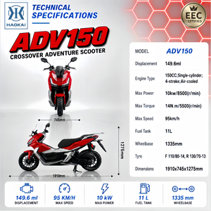 Scooter à essence tout-terrain 150CC Crossover Adventure, 95 km/h, haute performance, 10 kW, cyclomoteur à essence pour adultes - Product Image 2