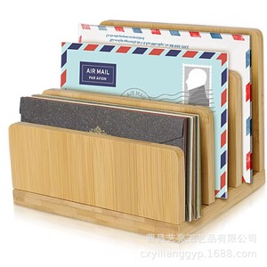 Cross-border wooden minimalist desktop storage rack, <b>solid</b> <b>wood</b> office <b>desk</b>, letter and document rack, student book organizer. - Product Image 5