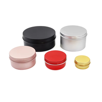 Vente en gros de pots en aluminium noir personnalisés de 10g, 15g, 30g, 50g, 60g, pots en aluminium pour bougies aromatiques, pots en aluminium pour le stockage du thé et des bonbons