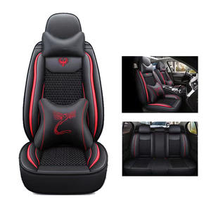Fashion Sports Full <strong>Leather</strong> Ice Silk Four Seasons Car Seat Cover for Universal Seat Cover for Trucks <strong>Vans</strong> Line Pattern - Product Image 3