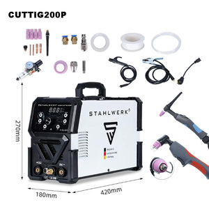 Soudeuse à impulsions <span class=keywords><strong>AC</strong></span> <span class=keywords><strong>DC</strong></span> MMA <span class=keywords><strong>Plasma</strong></span> Cut 110/220V, multifonction, affichage numérique LED, machine à souder STAHL WERK CUTTIG200P - Product Image 1