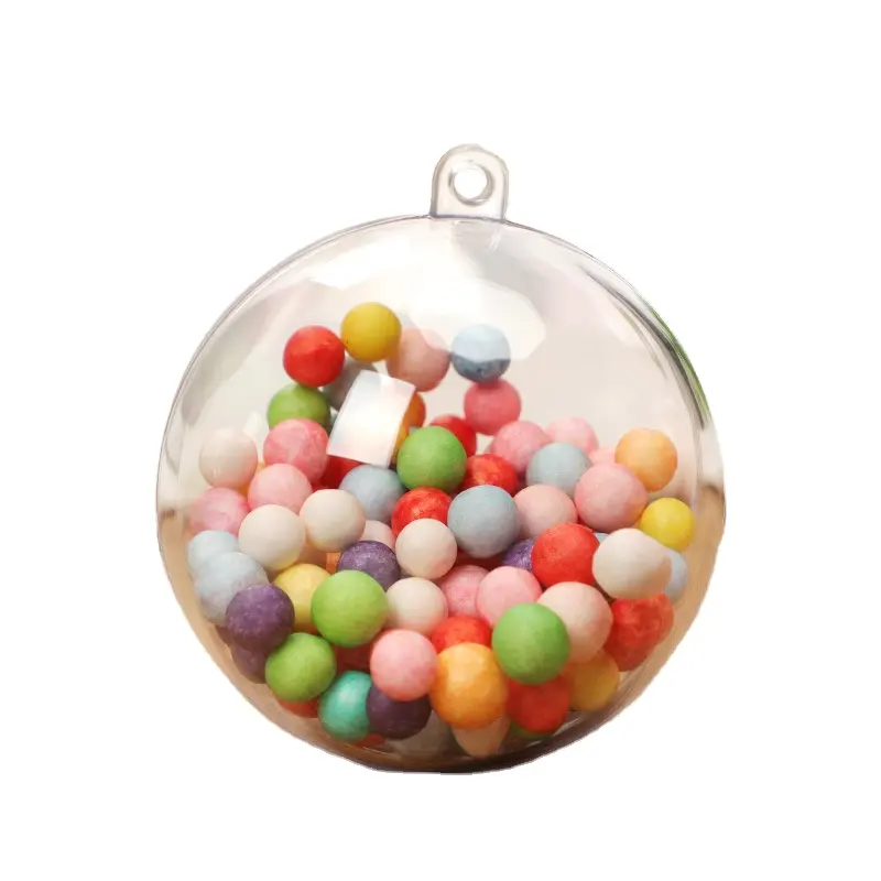 DIY Clear Round Hollow Openable Xmas Ball Customized Clear Transparent Plastic Christmas Balls