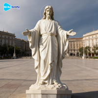 Statue de la Résurrection de Jésus-Christ en marbre, grandeur nature, faite à la main, pour décoration religieuse extérieure de jardin
