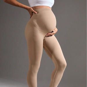 Pantalones de Yoga de Nailon y Spandex sin Costuras para Embarazo, Leggings Deportivos con Soporte Abdominal y Cintura Alta Elástica - Product Image 4