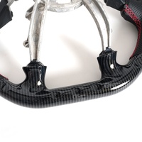Volant sport en cuir et fibre de carbone de haute qualité pour Corvette C5 C6, fond plat, rouge, pièces de performance