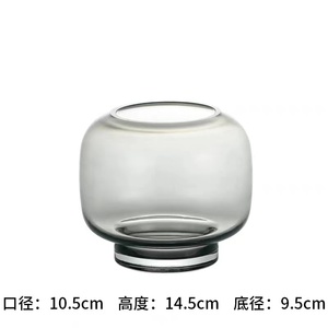 Luce di lusso decorativo di colore primario asciutto ornamenti di fiori trasparenti acqua alzata vaso di vetro - Product Image 2