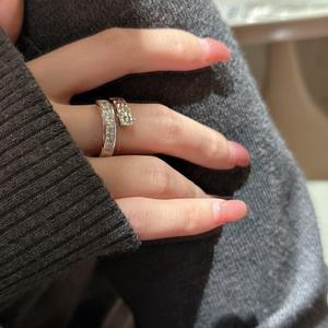 Bague en argent pur S925, motif fleur de voiture, design vintage de luxe léger, simple et tendance, ouverture croisée, incrustation personnalisée - Product Image 3