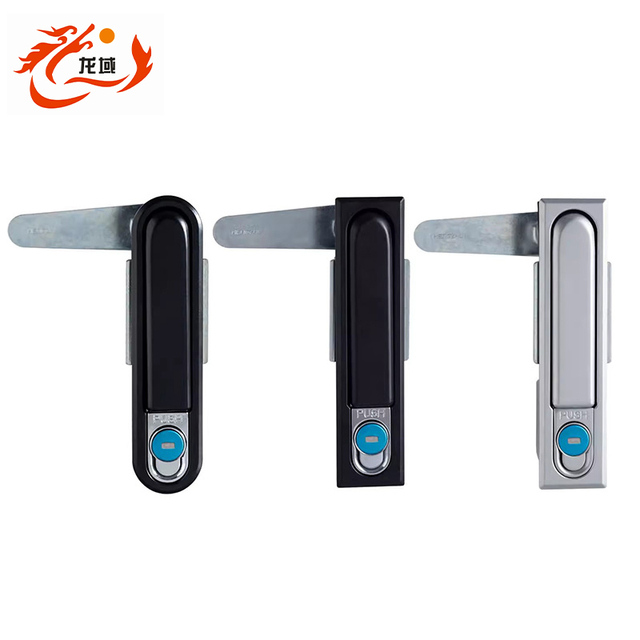 Longyu MS480 High-Security Black Zinc Alloy Cabinet Control Panel Door Lock with Flat Lock and Swing Handle Lock MS818