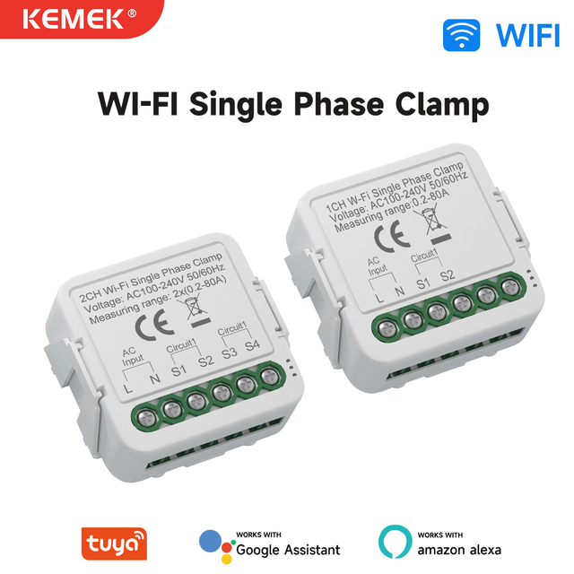 Tuya WiFi 1/2/3/4 Gang 100V-240V Intelligent Relay for Voice App Controlled Light Smart Switch Module