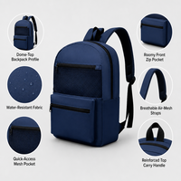 Sac à dos personnalisé en tissu Oxford unisexe, multi-compartiments, pour ordinateur portable, fermeture éclair, pour l'école, le bureau, les trajets quotidiens