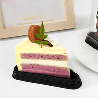 Boîte à gâteau triangulaire 6 pouces 8 pouces, boîte d'emballage pour mousse coupée, boîte à pâtisserie transparente commerciale en plastique alimentaire épaissi pour 8 coupes