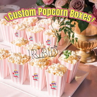 Cadeau bleu boîtes à pop-corn rayées conteneurs boîte à pop-corn en papier Kraft seaux de poulet boîte à biscuits rose faveurs de fête emballage de collation