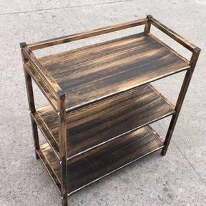 Chariot de service mobile de style industriel en acier carbone pour cuisine et salle à manger - Product Image 4