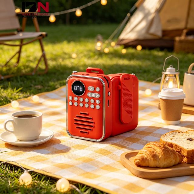 IBN New Radio Walkman Wireless Bluetooth Speaker Portable Player Card Slot USB Drive Retro Audio System ABS + UV Electroplating