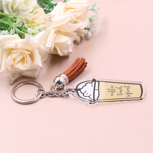 Personalizzato insegnare l'amore <span class=keywords><strong>e</strong></span> ispirare portachiavi acrilico con nappa torna alla fabbrica regalo insegnante di scuola diretta - Product Image 4