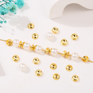 <b>Copper</b> Flower Holder 18K Gold Plated Round For <b>Bracelet</b> Making DIY Jewelry Accessories - Product Image 4