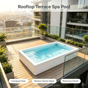 H188 Large One Piece FRP Corner Swimming <b>Pool</b> <b>For</b> Residential Courtyard Outdoor <b>Garden</b> Fiberglass Spa With Built In Relax bench - Product Image 3