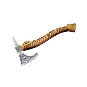 Hacha de corte forjada para exteriores con cabeza de acero y mango de madera dura para acampar, cortar leña y trabajar con materiales, en venta. - Product Image 2
