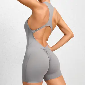 Ruiquwin OEM Sexy Jumpsuit Không Tay Cơ Thể Ngắn legging Đặt Một Mảnh Romper Phòng Tập Thể Dục Mặc Phụ Nữ Thể Thao Liền Mạch Yoga Đặt