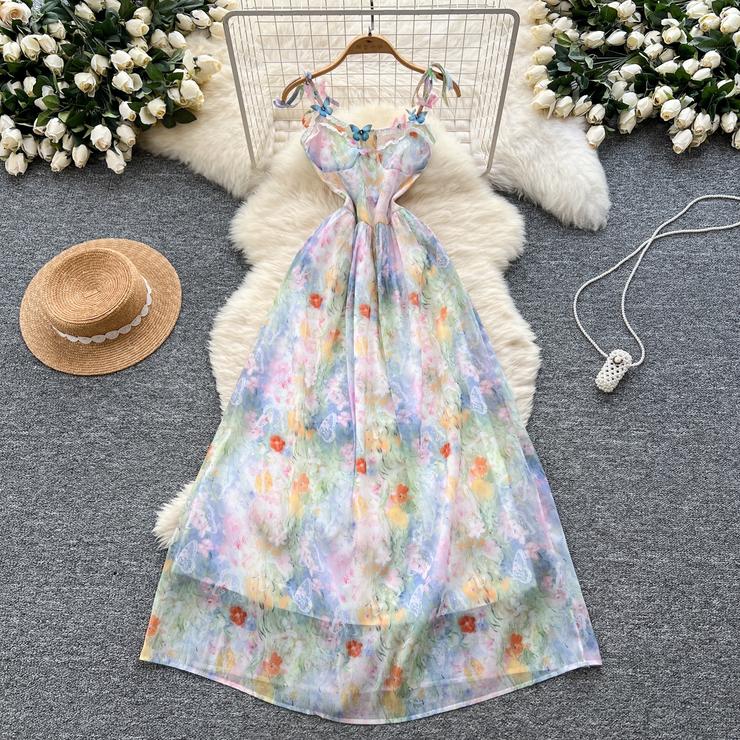 2025 Summer Slim Casual Midi Dress Women Printed Dress| Alibaba.com