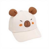 Gorra de Béisbol Infantil CY Kapibara con Diseño de Oso de Dibujos Animados, Gorra de 6 Paneles de Estilo Moderno y Simple, Unisex, 100% Algodón