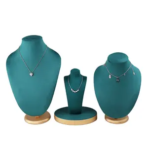 Luxury Green Velvet Jewelry Storage Props Mannequin Necklace Standing Model Jewelry Display Bust Forms