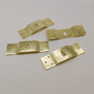 Brass <b>Picture</b> <b>Frame</b> <b>Hooks</b> Six Hole Concealed Wall Mounted Horizontal Gold Rectangle Metal Hangers - Product Image 1