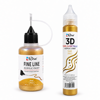 Ensemble de peinture acrylique nacrée 3D Risa, 30 ml, stylo de peinture à effet métallique, artisanat artistique, non toxique, verre, papier