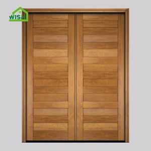 Porte d'entrée en bois moderne, composite hors axe, extérieur insonorisé, antivol, surface finie pour villa - Product Image 2