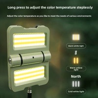 Lampu Camping LED Lipat Tenaga Surya untuk Luar Ruangan, Daya Tahan Baterai Lama, Lampu Darurat, Cadangan Daya Rumah, Garansi 2 Tahun, Tekan Satu Tombol