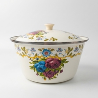 Couvercle de pot/bol en porcelaine émaillée résistant à la chaleur, compatible four, pour camping extérieur, style américain, alimentation directe usine