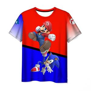 Camiseta con estampado 3D <span class=keywords><strong>de</strong></span> Mario <span class=keywords><strong>Sonic</strong></span>, disfraz <span class=keywords><strong>de</strong></span> cosplay <span class=keywords><strong>de</strong></span> manga corta <span class=keywords><strong>de</strong></span> poliéster, talla para adulto - Product Image 1