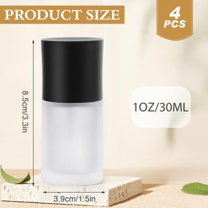 30ml-120ml Frosted Clear Amber Glass Spray Bottle with <b>Black</b> Spray <b>Pump</b> Cap for Perfume Refillable Package - Product Image 2