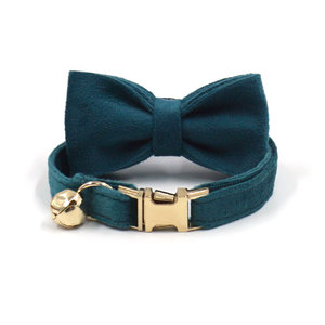 Collar <span class=keywords><strong>de</strong></span> terciopelo para <span class=keywords><strong>mascotas</strong></span>, el <span class=keywords><strong>mejor</strong></span> fabricante oem chino, suministros para <span class=keywords><strong>mascotas</strong></span>, pajarita, cinturones para gatos, campana - Product Image 3