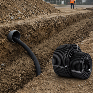 Tuyau flexible en PVC ondulé ignifuge et étanche de 20 mm/25 mm pour la protection des câbles et fils électriques - Product Image 1