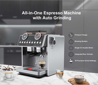 Nouvelle arrivée Machine à café 20 Bar Ulka Pump 1500W avec manomètre avec affichage de l'heure Machine à café semi-automatique