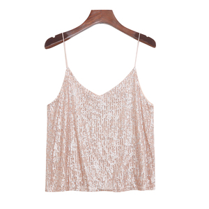Camisola de lentejuelas de moda <span class=keywords><strong>española</strong></span> informal elegante de verano <span class=keywords><strong>para</strong></span> <span class=keywords><strong>mujer</strong></span> con <span class=keywords><strong>ropa</strong></span> de <span class=keywords><strong>mujer</strong></span> nueva camisa de lentejuelas de industria pesada <span class=keywords><strong>ropa</strong></span> exterior - Product Image 1