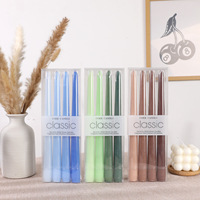 Ensemble de 4 bougies coniques dégradées sans parfum, 30 cm, sans fumée, pour mariage, anniversaire, dîner