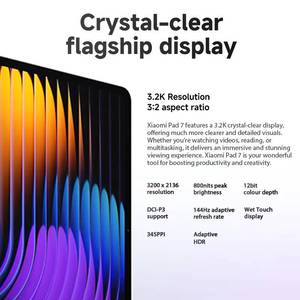 Versión Global Xiaomi Pad 7 Snapdragon 7+ Gen 3 Pantalla de 11.2'' y 144Hz Cuatro Altavoces Tablet Batería de 8850mAh Carga Turbo de 45W - Product Image 4