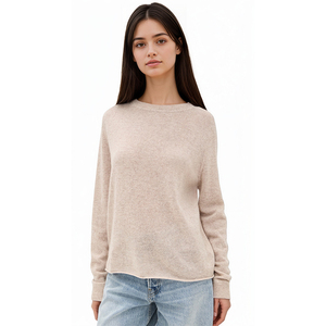 Maglione da <span class=keywords><strong>Donna</strong></span> OEM/ODM in Nylon/<span class=keywords><strong>Cotone</strong></span> Sottile Antipilling, Collo Tondo, Maniche Lunghe, Tinta Unita - Stile Casual Primaverile alla Moda - Product Image 5