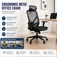 Silla de Oficina Ergonómica Moderna con Respaldo Alto y Malla, Reposacabezas Ajustable, Diseño Personalizado OEM, Silla Giratoria Ejecutiva para Computadora