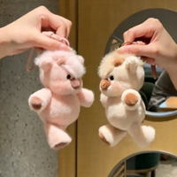 Porte-clés en peluche cochon rose mignon personnalisé, rembourré en coton PP doux, breloque animal en peluche de dessin animé, cadeau en gros OEM ODM