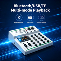 Console de mixage audio professionnelle 4 canaux T05 avec Bluetooth et alimentation fantôme 48V