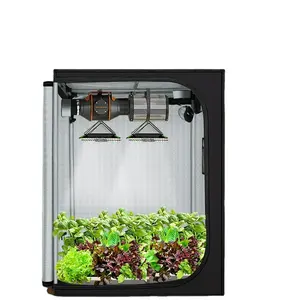 Sistema de tienda de cultivo hidropónico Luz LED Dacron Tela ignífuga Kit completo de plantas pequeñas Impermeable Fácil de montar