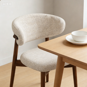 Sedia <span class=keywords><strong>da</strong></span> <span class=keywords><strong>Pranzo</strong></span> in Legno Personalizzata all'Ingrosso, Stile Nordico Moderno di Lusso in Noce con Rivestimento in Tessuto - Product Image 3