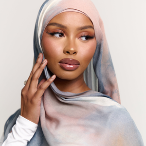 2025 verano Floral impreso Hijab gradiente Modal pañuelo nuevo Cross-Border Tie-Dye Ink Color Digital para musulmanes - Product Image 2