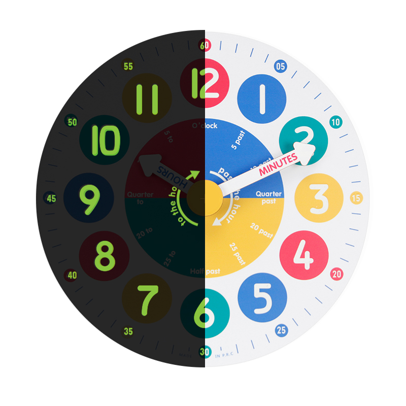 No-tick Classroom Clock 12 Inch Learning Clock For Kids - Silent ...