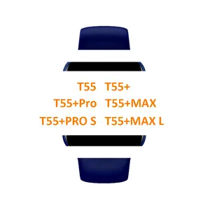 T55plus Jam Tangan Pintar Fitpro T55 Plus Pro S, Arloji Cerdas Denyut Jantung Tekanan Oksigen Darah T 55 Max L Reloj Series 6 7 Fitness Olahraga