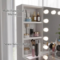 Coiffeuse moderne en bois massif durable et économique avec miroir et 8 tiroirs pour salon, chambre, hôtel, salle de bain